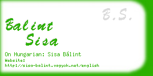 balint sisa business card